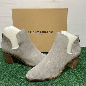 New Lucky Brand Gray Powe Leather Bootie women’s  size 10 (OKPM-07-020)